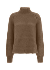 PULLOVER SOFFICE COLLO ALTO MARRONE - BISCUIT BROWN | DEHA