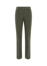 PANTALONE A ZAMPA IN GABARDINA VERDE - OLIVE GREEN | DEHA