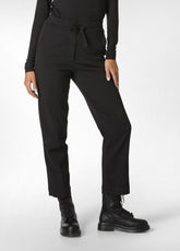 GABARDINE STRAIGHT PANTS, BLACK - BLACK | DEHA