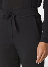 GABARDINE STRAIGHT PANTS, BLACK - BLACK | DEHA