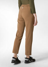 GABARDINE STRAIGHT PANTS, BROWN - BISCUIT BROWN | DEHA