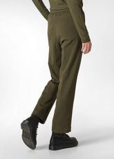 GABARDINE STRAIGHT PANTS, GREEN - OLIVE GREEN | DEHA