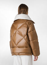 PUFFER DOWN JACKET, BROWN - BISCUIT BROWN | DEHA