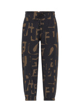 BALLOON TROUSERS WITH LETTERING - BROWN - BISCUIT BROWN | DEHA