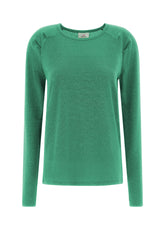 T-SHIRT LUREX MANICA LUNGA VERDE - VERDE | DEHA