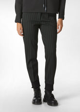 PINSTRIPED JOGGER PANTS, BLACK - BLACK | DEHA