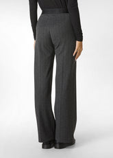 PINSTRIPED WIDE LEG PANTS, GREY - DARK GREY MEL | DEHA