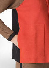 CARDIGAN COLOR BLOCK ARANCIO - AUTUMN ORANGE | DEHA