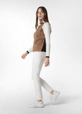 PULLOVER COLOR BLOCK MARRONE - BISCUIT BROWN | DEHA