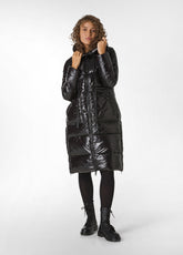 TECHNO PADDED LONG JACKET, BLACK - BLACK | DEHA