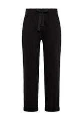 PANTALONE IN VELLUTO CON COULISSE NERO - BLACK | DEHA