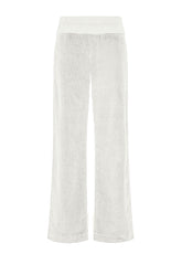 PANTALONE DRITTO IN VELLUTO BIANCO | DEHA