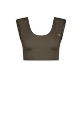 RECYCLED MICROFIBRE SPORT BRA - BROWN - Tinto in Capo | DEHA