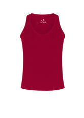 RECYCLED MICROFIBRE TANK TOP - RED - CORDOVAN RED | DEHA