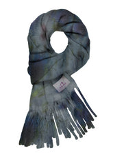 ALLOVER WARM SCARF - MULTICOLOR - PAINTED GREEN BLUE | DEHA