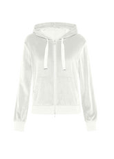 CHENILLE LOUNGE FULL ZIP HOODIE - WHITE - RESTART WITH YOGA | DEHA