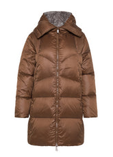 MIDI-LENGHT DOWN JACKET - BROWN - Warm and Cozy | DEHA