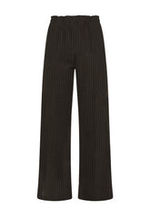 PINSTRIPED PLEATED PALAZZO PANTS - BLACK - Pulse | DEHA