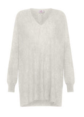 WOOLY BLEND V-NECK SWEATER - WHITE - MILK WHITE | DEHA