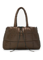 QUILTED SHOPPER BAG - BROWN - COFFEE BROWN | DEHA