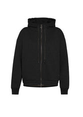 BLACK TRIMS FULL ZIP HOODIE - BLACK - Pulse | DEHA