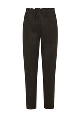 PINSTRIPED STRAIGHT PANTS - BLACK - BLACK | DEHA