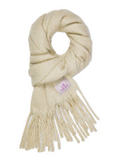 FRINGED SOFT SCARF - WHITE - MILK WHITE | DEHA