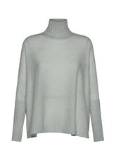 WOOLY BLEND HIGH NECK SWEATER - GREY - Warm and Cozy | DEHA