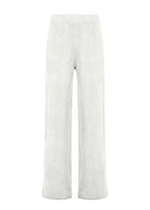 LOUNGE WIDE LEG KNITTED PANTS - WHITE - Warm and Cozy | DEHA