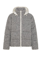 GEPOLSTERTE BOUCLE'-WOLLJACKE - GRAU - Warm und gemütlich | DEHA