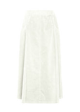 CORDUROY PLEATED SKIRT - WHITE | DEHA