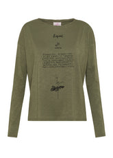 T-SHIRT AMPIA IN JERSEY FIAMMATO VERDE - OLIVE GREEN | DEHA