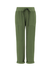 PANTALONE IN VELLUTO LEGGERO CON COULISSE VERDE - Pantaloni | DEHA