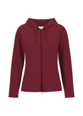 FELPA CORE SLIM CON ZIP E CAPPUCCIO ROSSO - CORDOVAN RED | DEHA