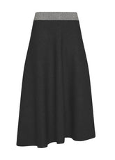 BI-COLOR KNITTED SKIRT - BLACK - Dresses, skirts and jumpsuits | DEHA