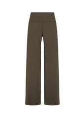 RECYCLED MICROFIBRE STRAIGHT PANTS - BROWN - COFFEE BROWN | DEHA