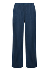 LYOCELL DENIM PLEATED PANTS - BLUE - DARK BLUE DENIM | DEHA