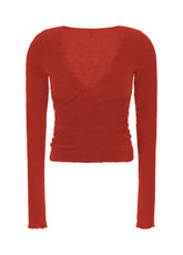 BOUCLE' WRAP SWEATER - ORANGE - Warm and Cozy | DEHA