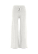 PANTALONE GAMBA LARGA IN MAGLIA BIANCO - Warm and Cosy | DEHA