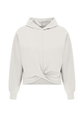 SOFT TOUCH LIGHT KNOTTED HOODIE - WHITE - MILK WHITE | DEHA