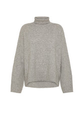 LOUNGE-PULLOVER MIT STEHKRAGEN - GRAU - GREY MELANGE | DEHA