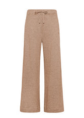 PANTALONE PALAZZO IN FELPA LUREX MARRONE - HAZELNUT | DEHA