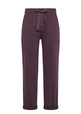 PANTALONE IN GABARDINE CON COULISSE VIOLA - Pantaloni | DEHA