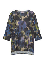 BEDRUCKTES MAXI T-SHIRT - BLAU - WATERCOLOR BLUE | DEHA