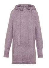 PULLOVER SOFFICE CON CAPPUCCIO VIOLA - LILAC | DEHA