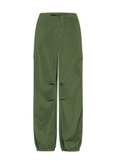 STRETCH SAMTSTOFF CARGO-HOSE - GRUEN - OLIVE GREEN | DEHA