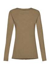 FLAMME' LONG SLEEVE T-SHIRT - BROWN - Tinto in Capo | DEHA