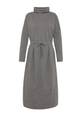 MATELASSE' LONG DRESS - GREY - SILVER GRAY | DEHA