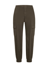 PANTALONE CARGO IN GABARDINE MARRONE - COFFEE BROWN | DEHA