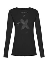 GRAPHIC LONG SLEEVE T-SHIRT - BLACK - Warm and Cozy | DEHA